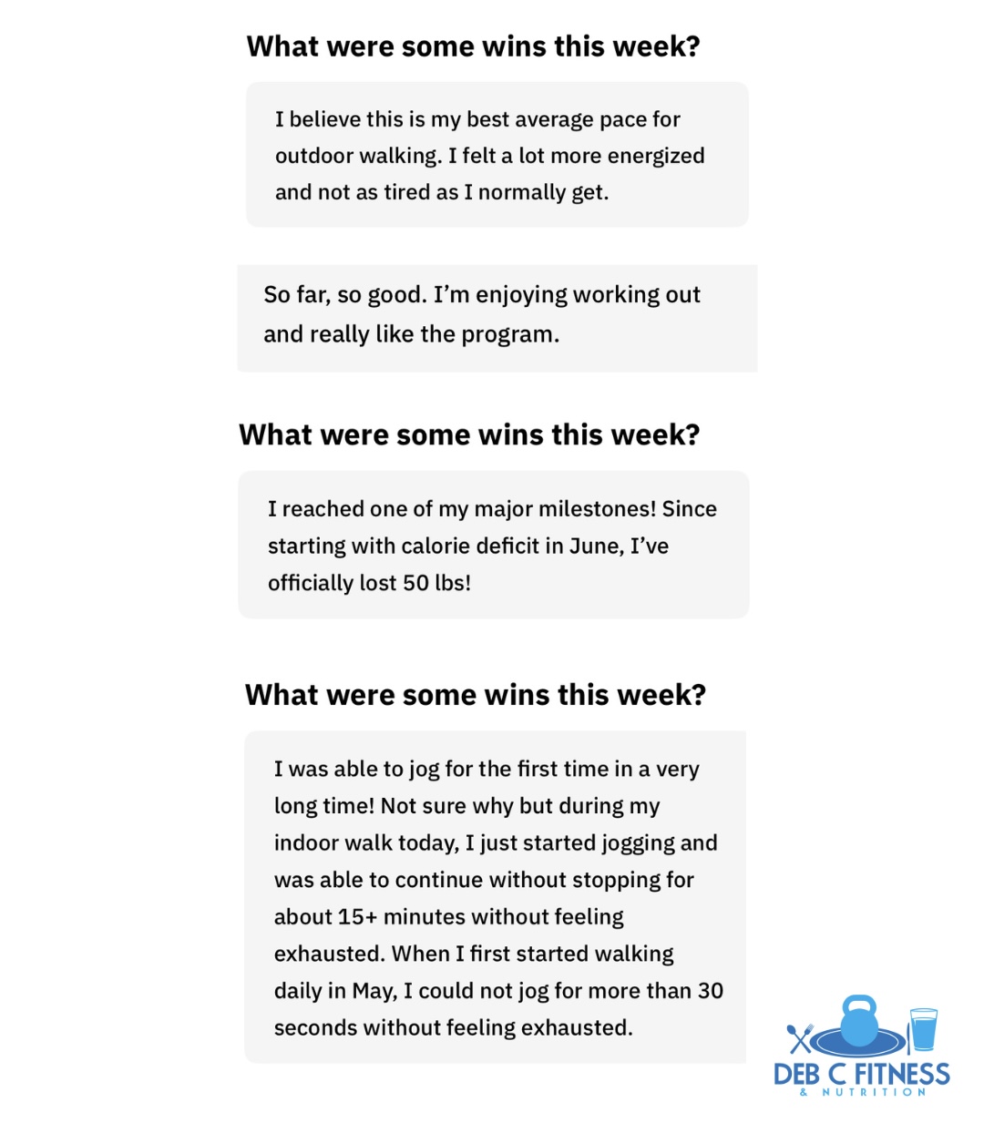 Jose's weekly check-in wins